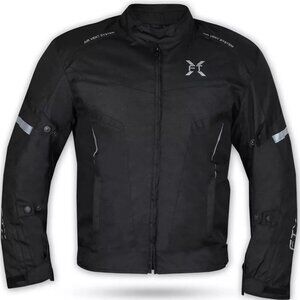 FTX Men's Windproof Motorcycle Riding Jacket Size 2XL In Black